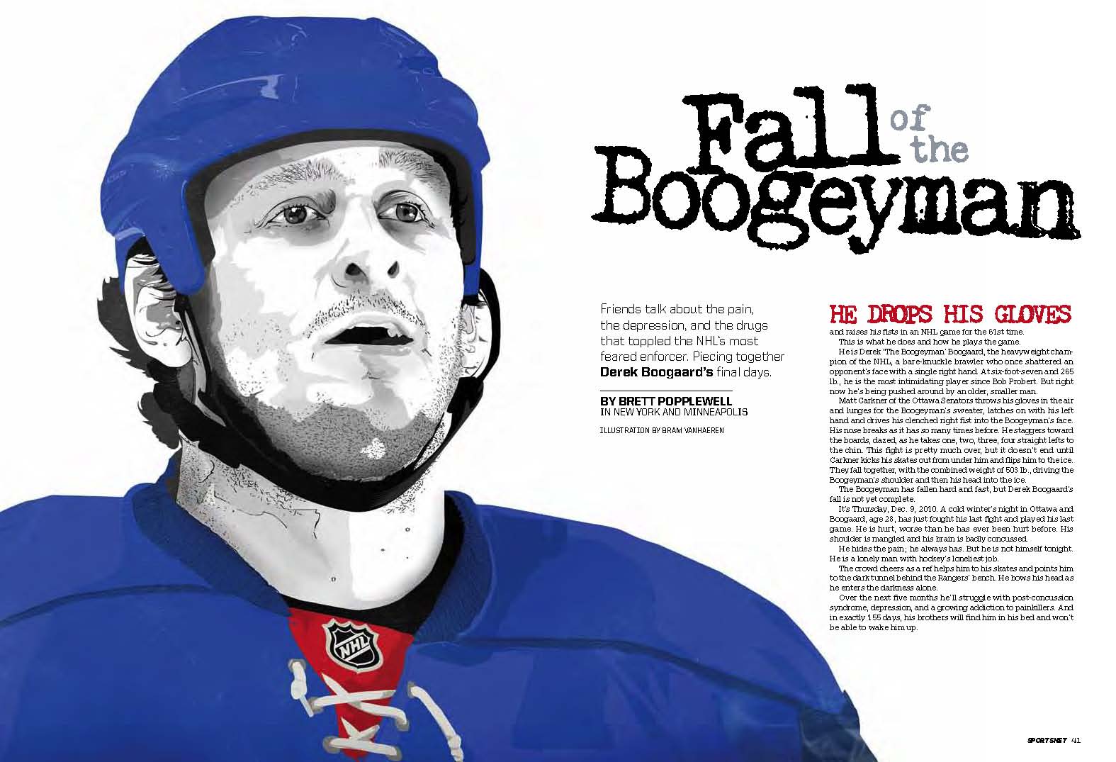 An interior spread from the first issue of Sportsnet Magazine