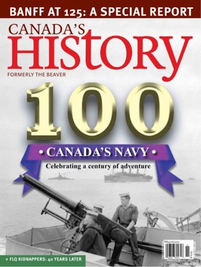 The Oct/Nov cover of Canada's History