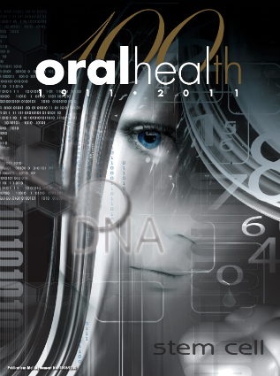 One of four covers celebrating Oral Health's anniversary, imagining the future of dentistry