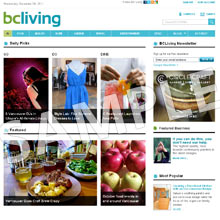 A sample screenshot sent out to BC Living subscribers