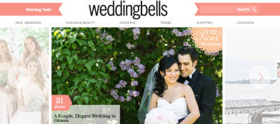 A screenshot of weddingbells.ca