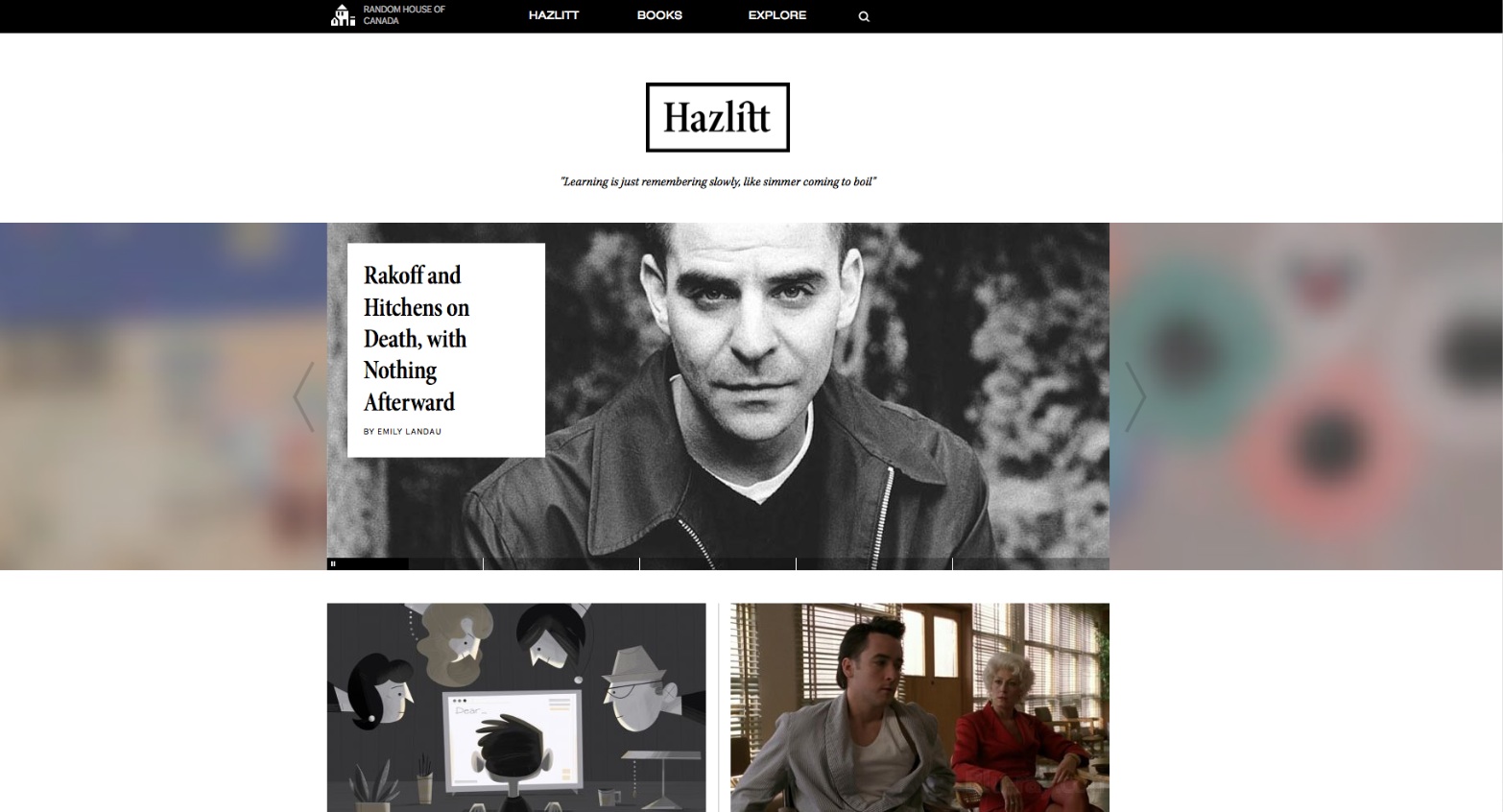 Screenshot of Hazlitt magazine