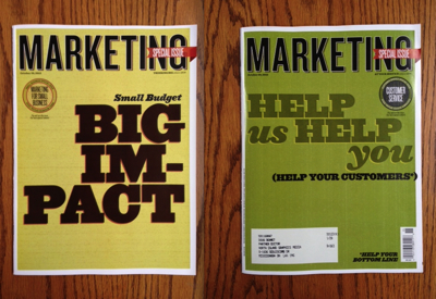The two covers of Marketing's Oct. 29, 2012 issue